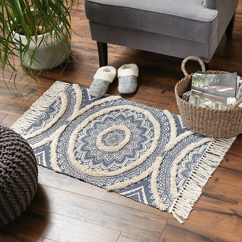 DII® Printed Natural Hand-Loomed Shag Rug