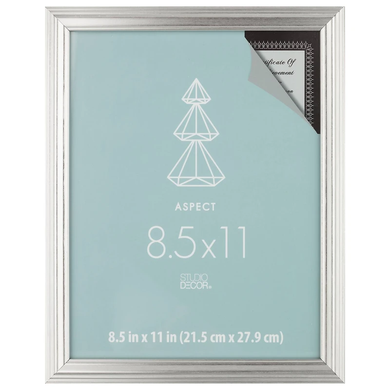 Aspect 8.5"  x 11" Silver Narrow Frame by Studio Décor®