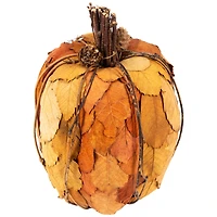 10" Orange & Brown Fall Harvest Tabletop Pumpkin