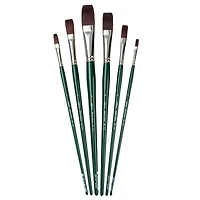 Silver Brush Limited Ruby Satin® 6 Piece Long Flats Brush Set