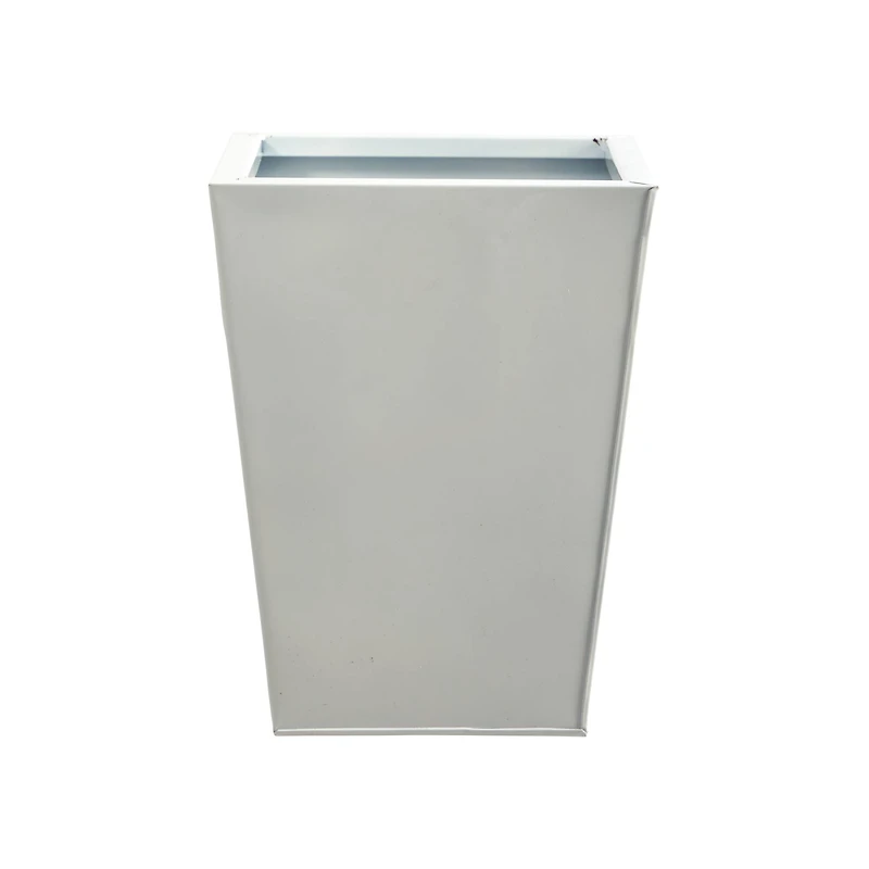 13" White Classic Square Metal Planter