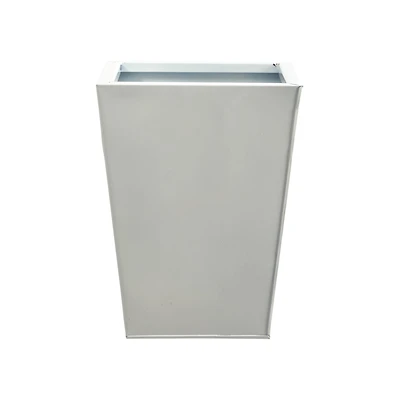 13" White Classic Square Metal Planter