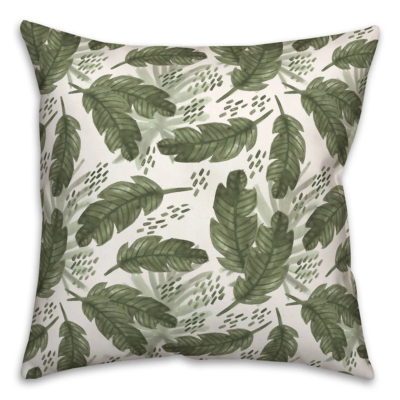 Tropical Leaves Pattern 18" x 18" Throw Pillow