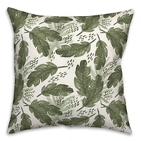 Tropical Leaves Pattern 18" x 18" Throw Pillow