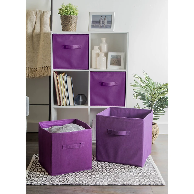Solid Eggplant Nonwoven Square Cube Set