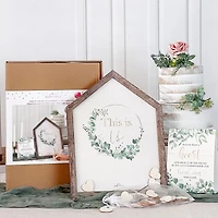 Kate Aspen® Modern Rustic House Shape Wedding Guest Book Alternative