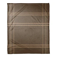 Brown Plaid Fall Lines Coral Fleece Blanket