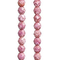 Pink Czech Glass Faceted Round Beads, 6mm by Bead Landing™