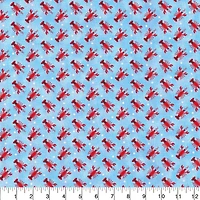 Fabric Traditions Light Blue Lobsters Cotton Fabric