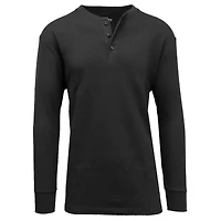 Men's Long Sleeve Waffle-Knit Thermal Henley Shirt