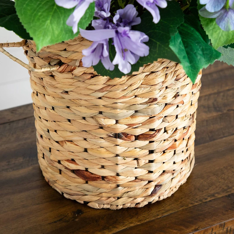 2.5ft. Artificial Mixed Flower & Hydrangea Arrangement in Hyacinth Weave Basket