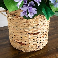 2.5ft. Artificial Mixed Flower & Hydrangea Arrangement in Hyacinth Weave Basket