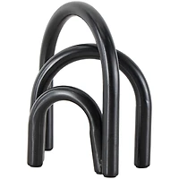 8" Black Metal Geometric Overlapping Arch Sculpture