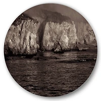 Designart - Gold Cliffs In The Fog