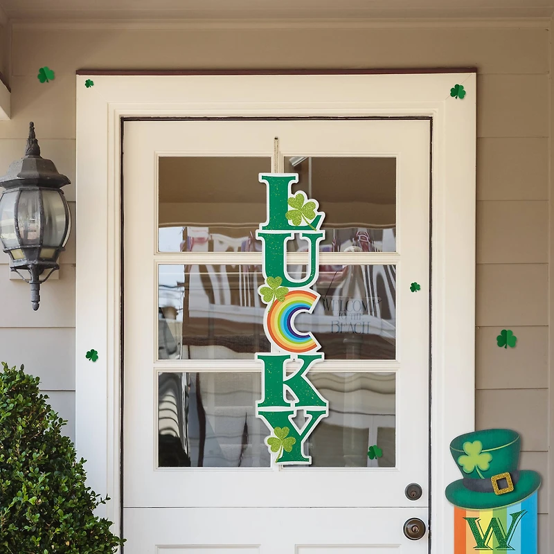 Glitzhome® 42" St. Patrick's Metal LUCKY Yard Stake