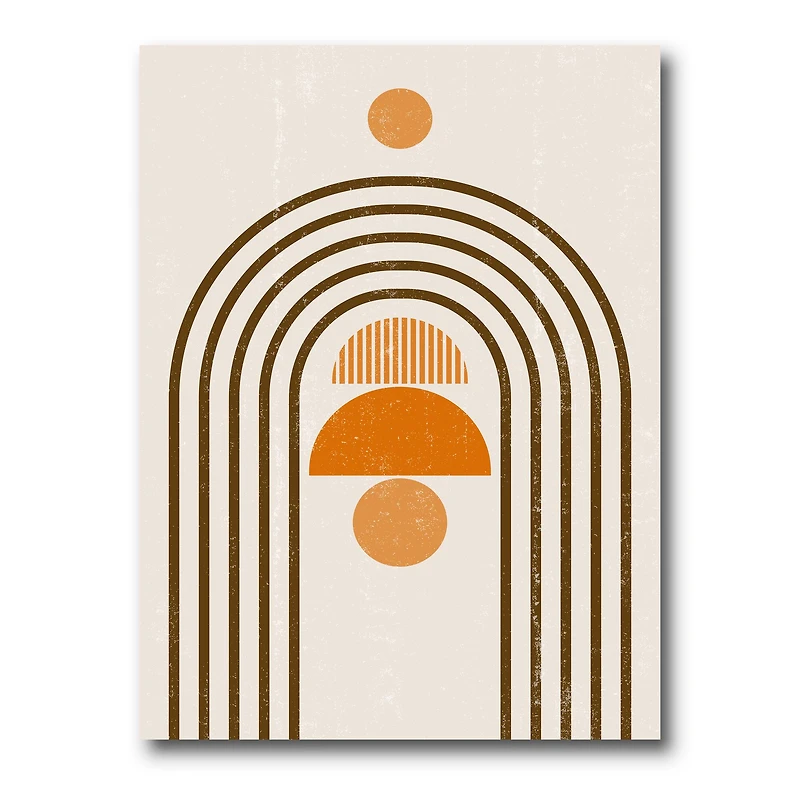 Designart - Abstract Rainbow Sun and Moon In Earth Tones IV