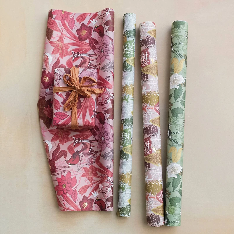 Hello Honey® 28" Wrapping Paper Sheets with Flora & Fauna Patterns, 12ct.