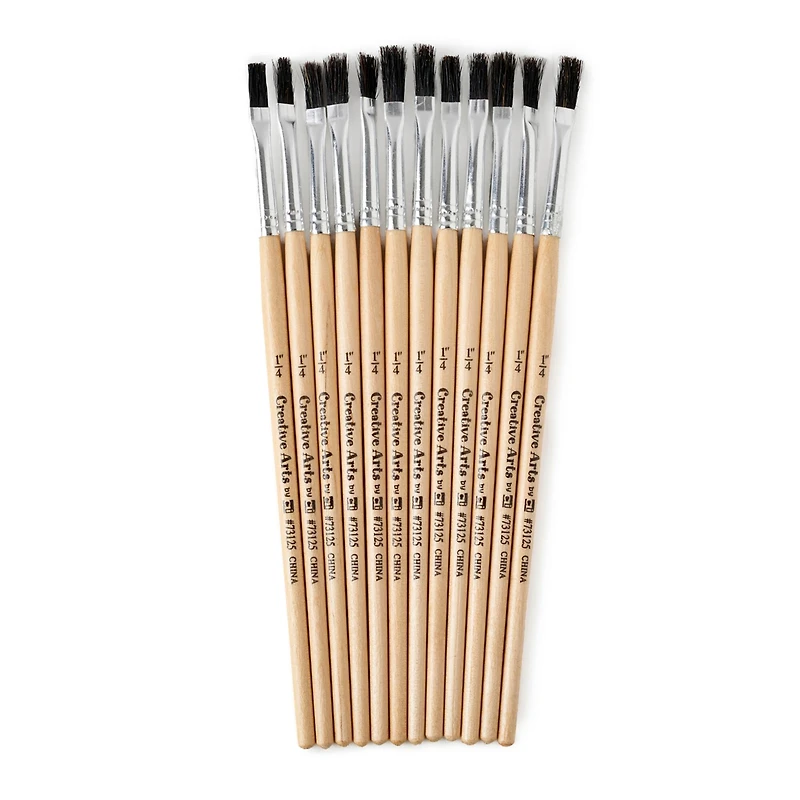 Charles Leonard 1/4" Flat Tip Brush Set, 6 Packs of 12