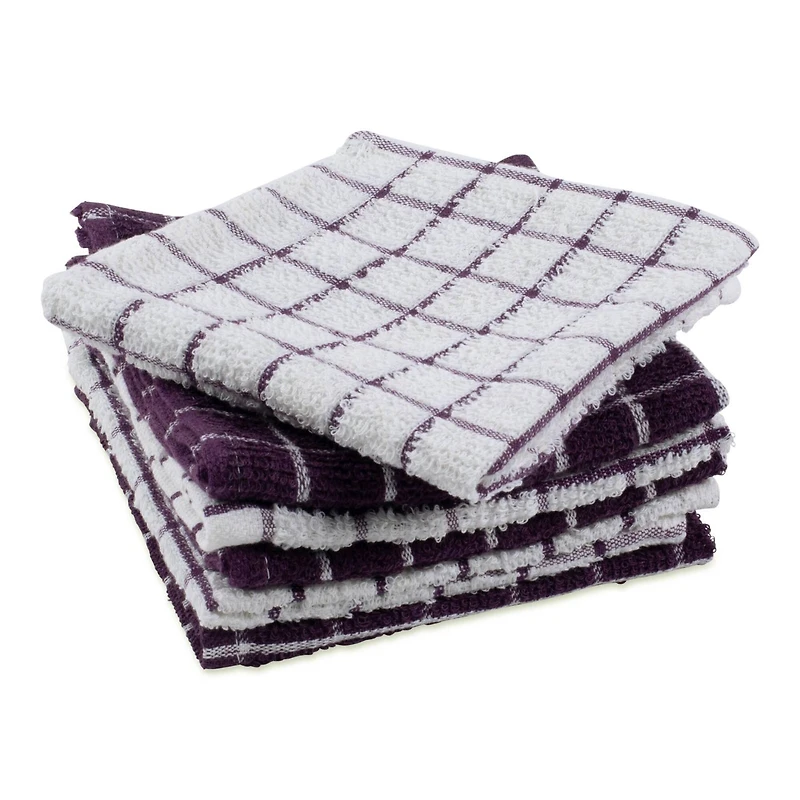 DII® Eggplant Combo Windowpane Dishcloths, 6ct.
