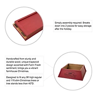 Glitzhome® 32" Red Trapezoid Farm Fresh Christmas Tree Collar