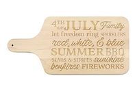 17" 4th of July Words Maple Paddle Cutting Board