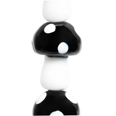 Black & White Glass Mushroom Beads, 17mm by Bead Landing™