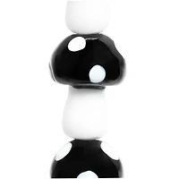 Black & White Glass Mushroom Beads, 17mm by Bead Landing™