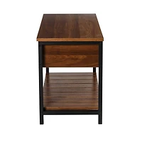 Honey Can Do Walnut Entryway Shoe Storage & Bench