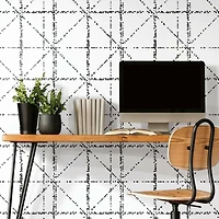 RoomMates Black Diamond Grid Specks Peel & Stick Wallpaper