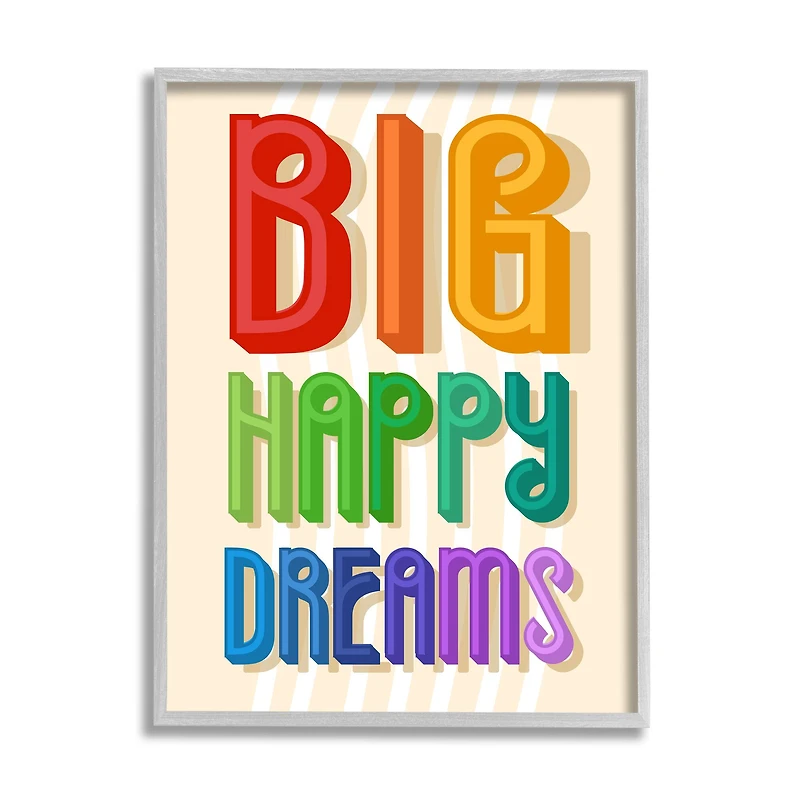 Stupell Industries Big Happy Dreams Wall Art in Frame
