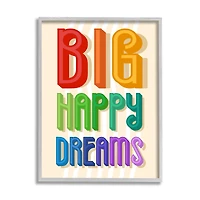 Stupell Industries Big Happy Dreams Wall Art in Frame