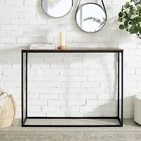 Walker Edison 42" Dark Walnut & Black Open Box Entry Table