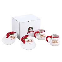 Mr. Christmas Santa Mugs & Plates Set