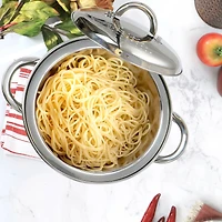 Oster Sangerfield 5qt. Stainless Steel Pasta Pot with Strainer Lid and Steamer Basket