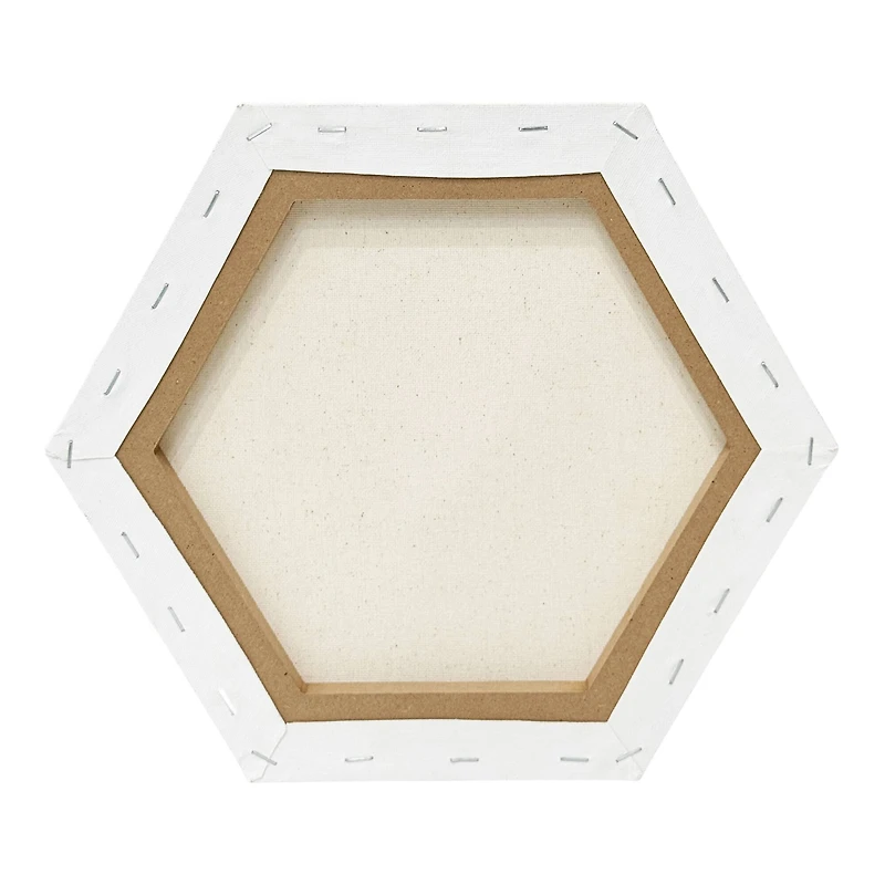 12" x 12" White Hexagon Cotton Duck Canvas by Craft Smart™