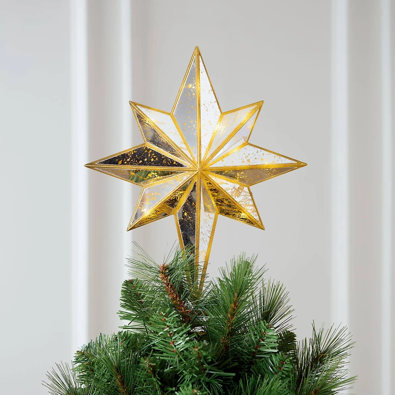 15" Gold Bethlehem Star Lighted Tree Topper by Ashland®