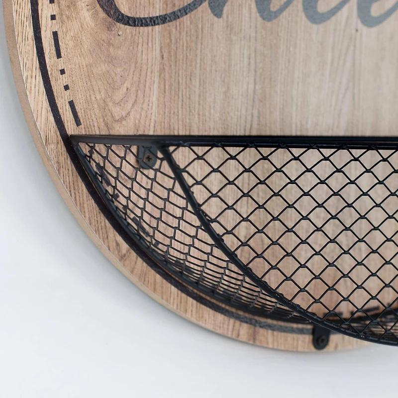 14" Rustic Wood Textured 'Cheers!' Bottle Opener & Cap Catcher