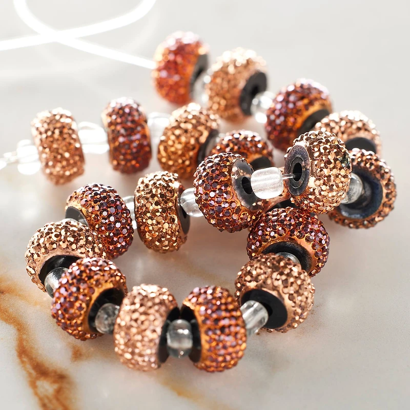 12 Packs: 20 ct. (240 total) Amber Acrylic Rondelle Beads, 10mm by Bead Landing™