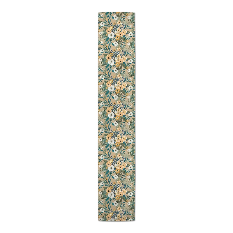 72" Tropical Floral Cotton Twill Runner