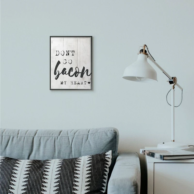 Stupell Industries Bacon My Heart Print with Frame Wall Accent