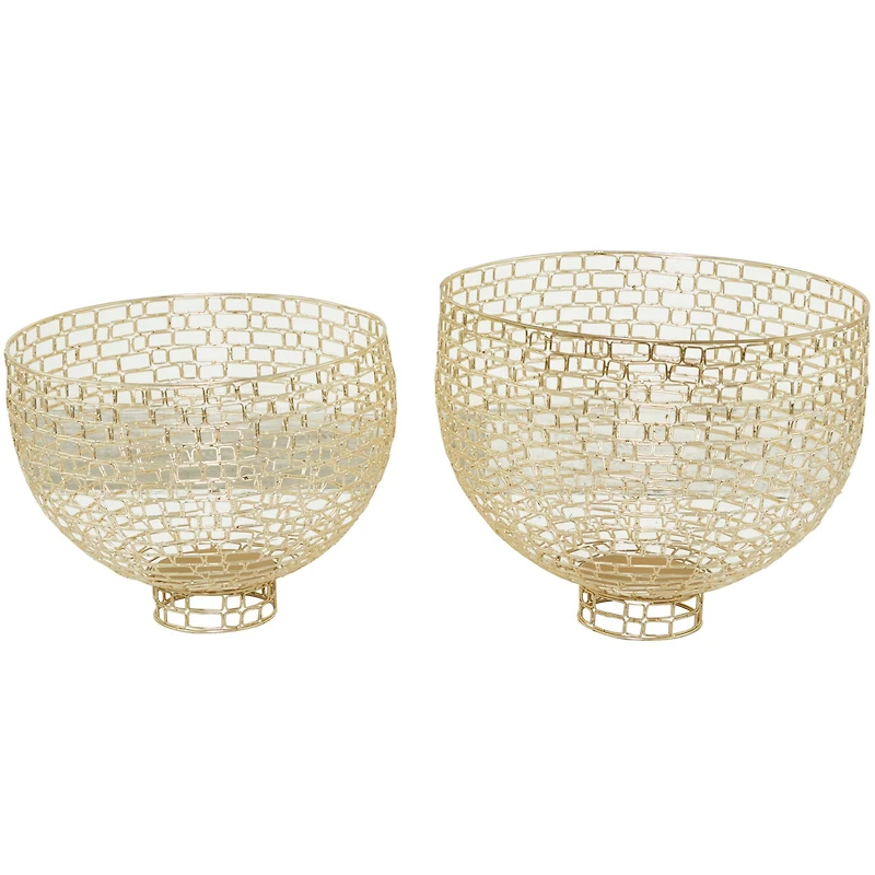 Gold Metal Chain Link Decorative Bowl Set