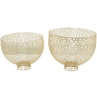 Gold Metal Chain Link Decorative Bowl Set
