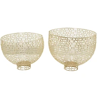 Gold Metal Chain Link Decorative Bowl Set