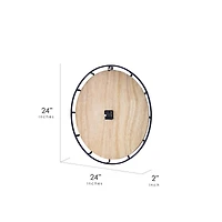 Rustic Whitewashed Wood and Metal Oversized Wall Clock 24"