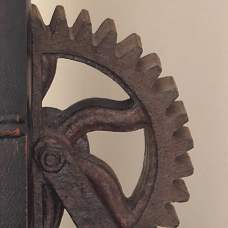 7" Brown Industrial Gear Bookends