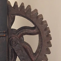7" Brown Industrial Gear Bookends