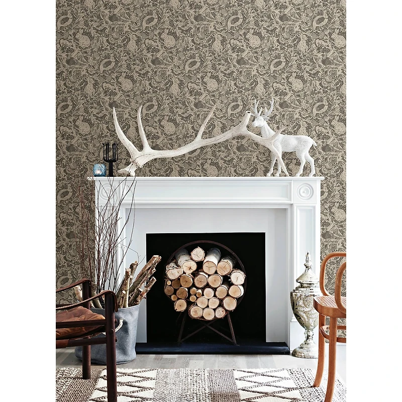 NuWallpaper Charcoal Terrene Peel & Stick Wallpaper