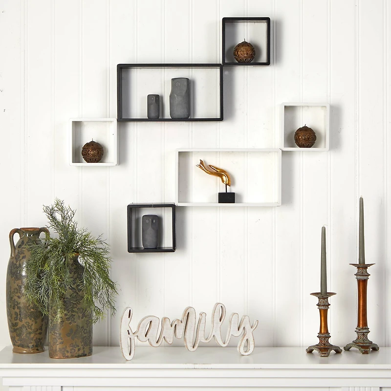 15" Modern Wall Art Décor Floating Shelves (Set of 6)