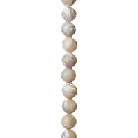12 Pack: 7mm Light Gray Mother of Pearl Round Beads by Bead Landing™