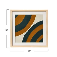 Hello Honey® Square Abstract Embroidery in Wood Frame
